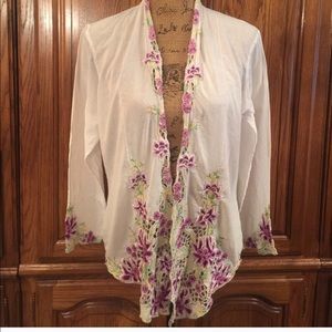 Light cotton embroidered cardigan